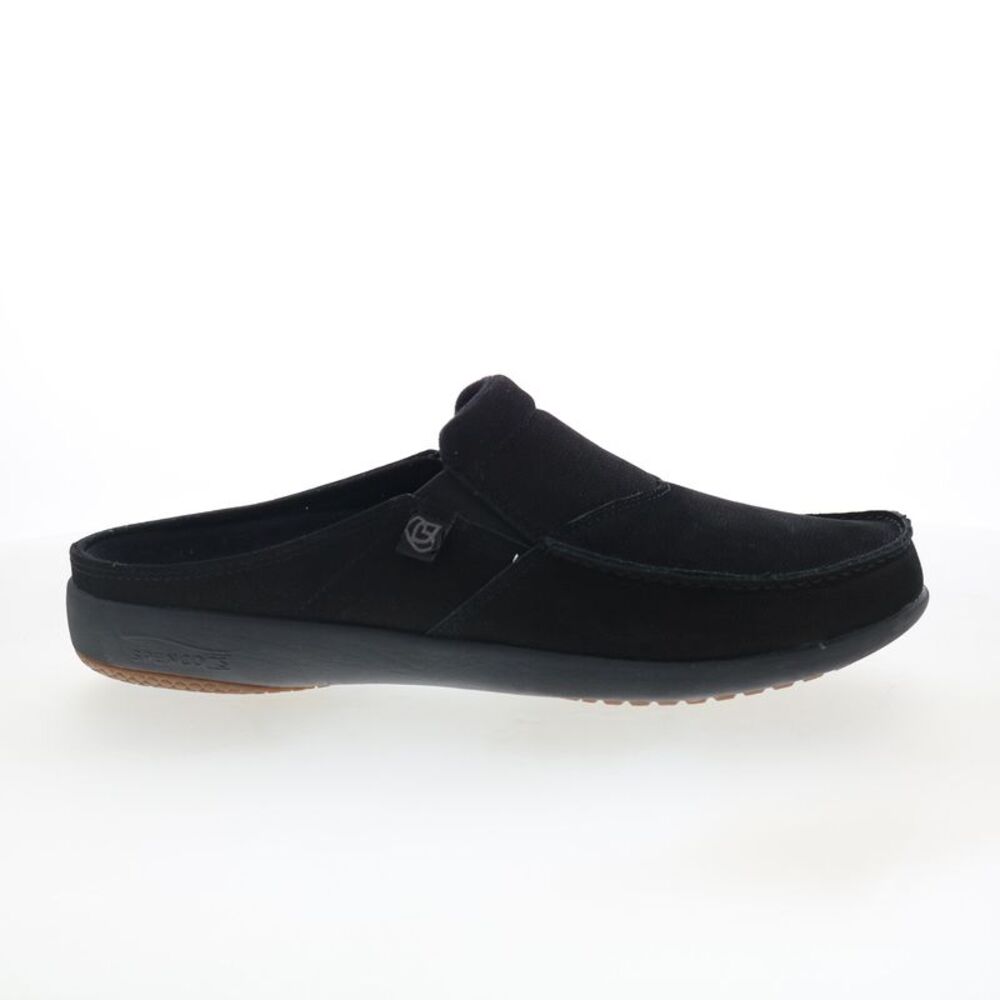 Spenco Mens Siesta Slide Nubuck Black Shoes (NWT)